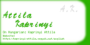 attila kaprinyi business card